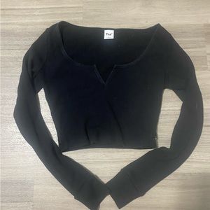 TNA cropped waffle tee